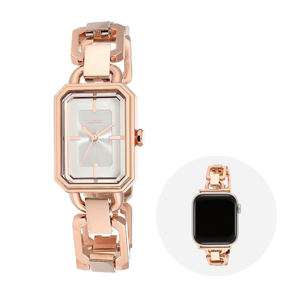 

LLOYD [Совместимость с Apple Watch] Металлические часы изумрудно-розового золота LL2G21801XGG FREE