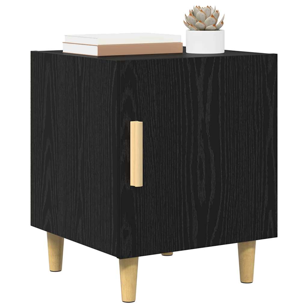 Nightstand Black Oak Effect 40 x 40 x 50 cm Wood Based Material