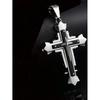 Stainless Steel Cross Pendant Necklace Men Women Geometric Layered Design Gold Black Finish 51-60cm Chain Length