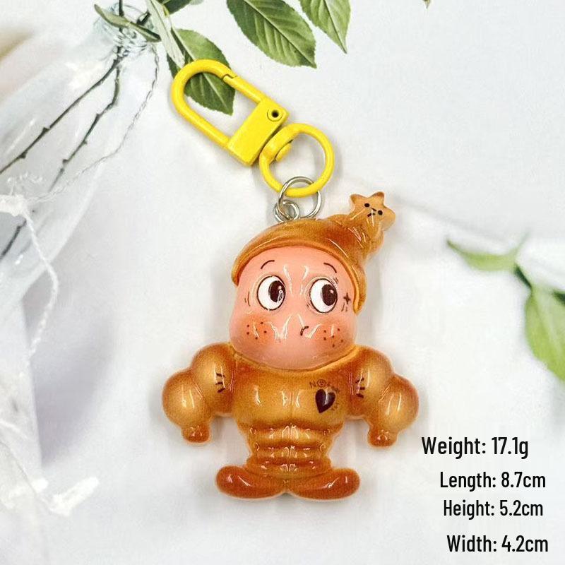 Large Cute Starman Keychain Pendant Resin Accessory for Bags and Jewelry