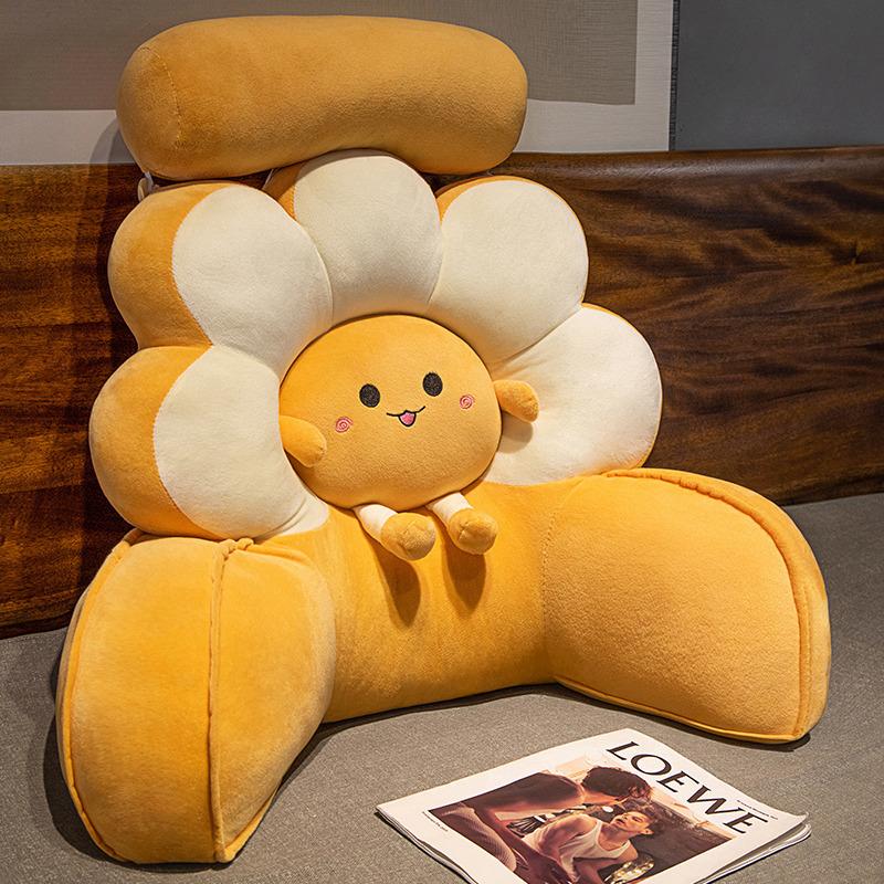 Coussin de taille en forme d'animal et de fleur de dessin animé, coussin de chaise de bureau, coussin de protection de la taille, coussin de lit, canapé, dossier de lecture, coussin de taille