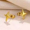 Vintage Heart Stainless Steel Earrings for Women Retro Gold Plated Waterproof Stud Earring Cute Piercing Ear Jewelry Gifts Bff