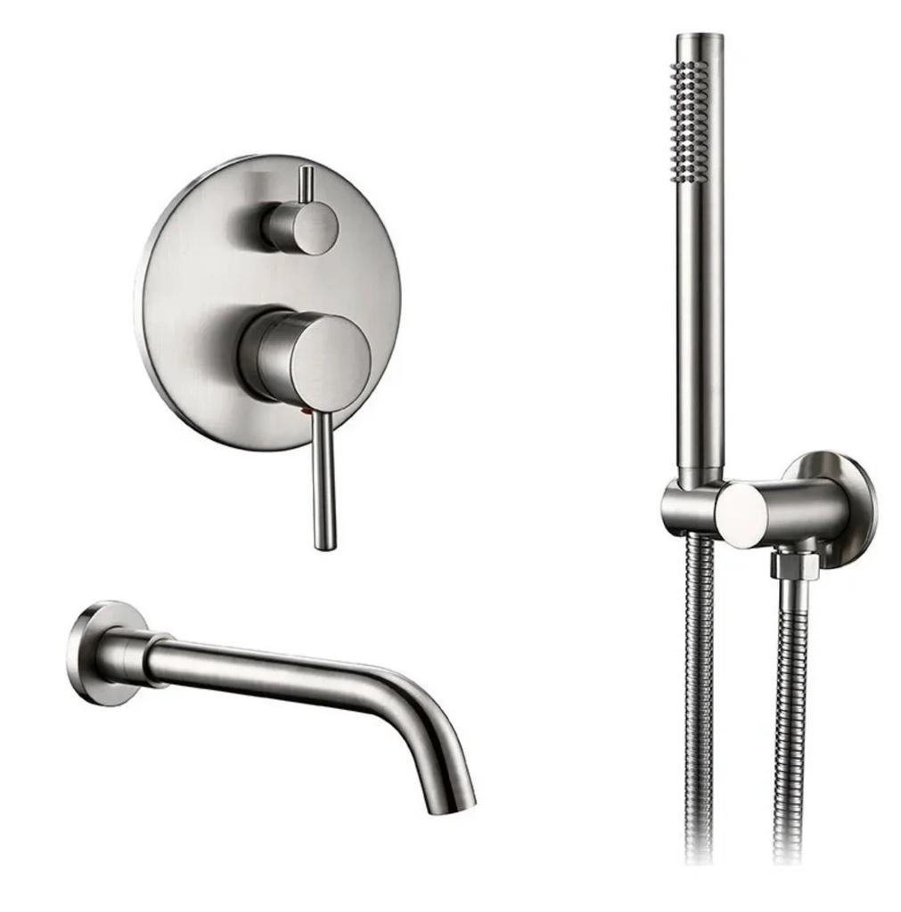 Brushed Rose Gold Bathroom Bathtub Mixer Set Hot and Cold Brushed Gold Bath Shower Faucet Wall Mounted Bathtub Shower Faucet Set