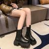Chelsea Short Boots Women's Spring and Autumn Single Boots New Martin Boots Thick-soled Thick-heeled Cigarette Boots Thin Boots