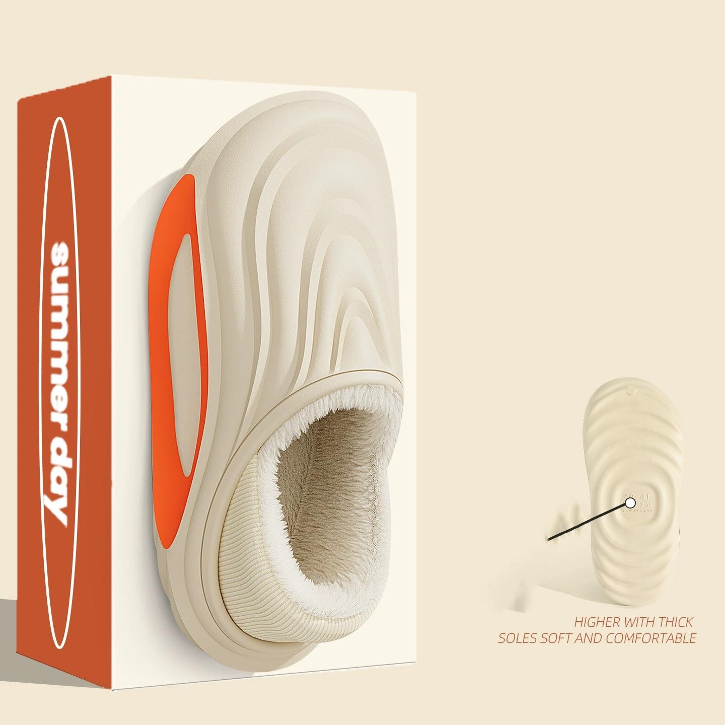 

Зимові потовщені нековзні тапочки на підкладці Легкі EVA Домашні тапочки для відпочинку для приміщень та вулиці з м якою тканинною підкладкою 36-37 бежевий