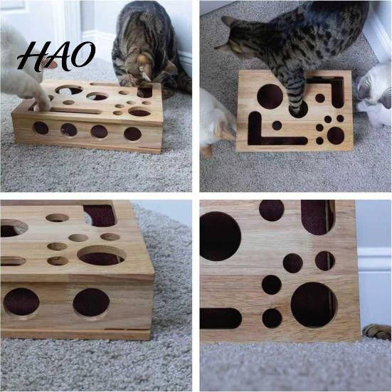 Umweltfreundliches Katzenspielzeug Kratzbaum Holz Kratzpuzzle Anreicherungskiste Sichere Nägel Tägliche Nutzung Unterhaltung Kratzbrett für Wohnungskatzen