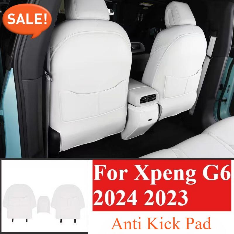 Leather Seat Back Kick Protector Backseat Mat Seat Cover Waterproof Armrest Box Anti Kick Accessories For Xpeng G6 2024