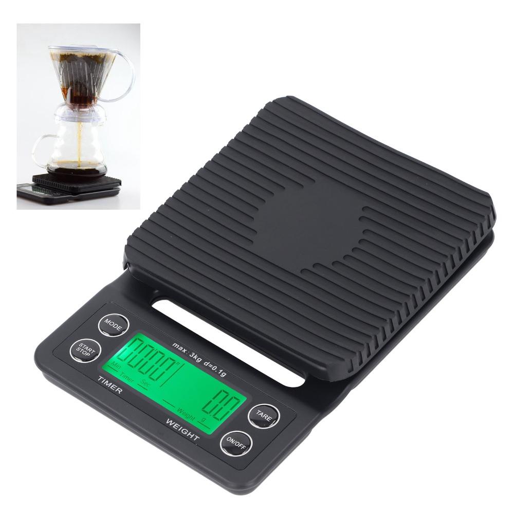 3kg Range Coffee Scale Timer 0.1g Accuracy Kitchen Food Scale Durable Coffee Scale  Kitchen Use