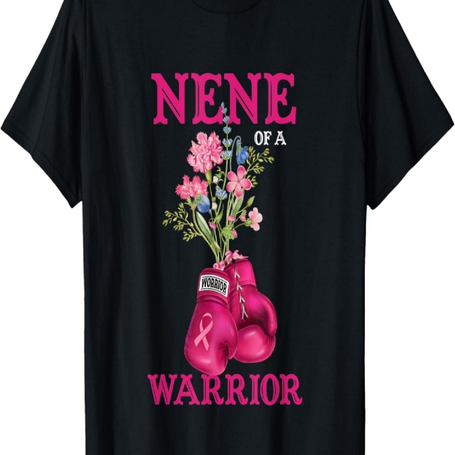 Nene Of A Warrior Flower Breast Cancer Awareness T-Shirt S