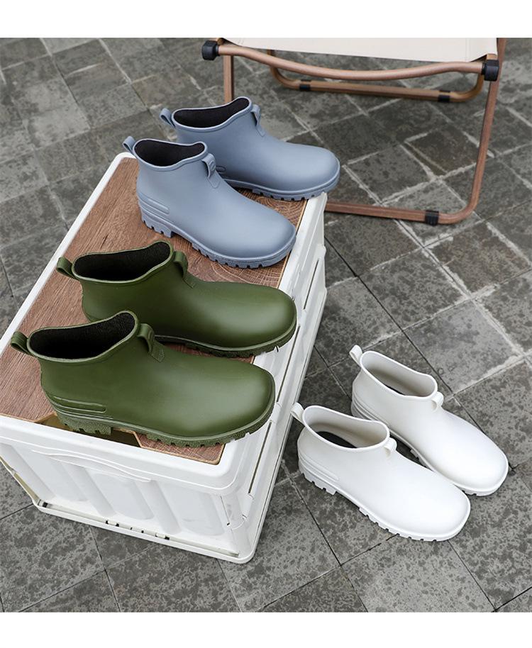 Unisex Chelsea Rain Boots - Short Tube, Fashionable Outdoor Wading Shoes, Low-Top Rubber Galoshes