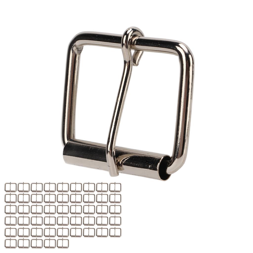50 Pcs Belt Pin Buckle Metal Adjustable Strap Roller Buckles for Dog Collar Chest Strap Bags Leather Belt