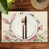 4/6pcs Set Easter Floral Butterfly Rabbit Placemats for Home Kitchen Party Indoor and Outdoor Decoration 12x18 Inches