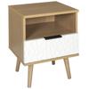 Wooden Bedside Table with Niche and Drawer SVEN Collection
