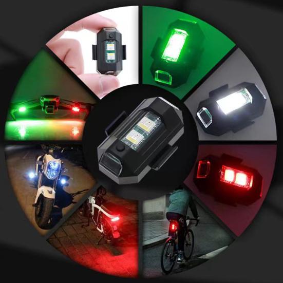 1 Set Flugzeuglicht, hohe Strobe-Taste, Helligkeit, Betrieb, mehrere Beleuchtungsfarben, kabellos, wiederaufladbar