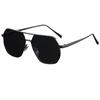1 Pair of Men's Metal Geometric Frame Flat Top Texture Decorative Glasses Fashionable Business and Leisure Decoration