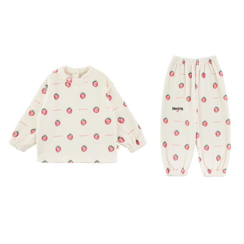 Girls  Cartoon Flannel Loungewear Set 130cm