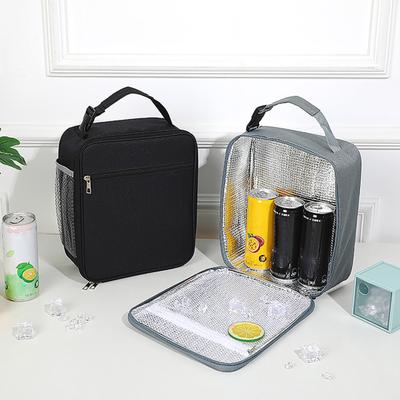 Insulated Reusable Lunch Bag Large Capacity with Slide Pocket Waterproof Buckle-designed Handle Portable Bento Bag