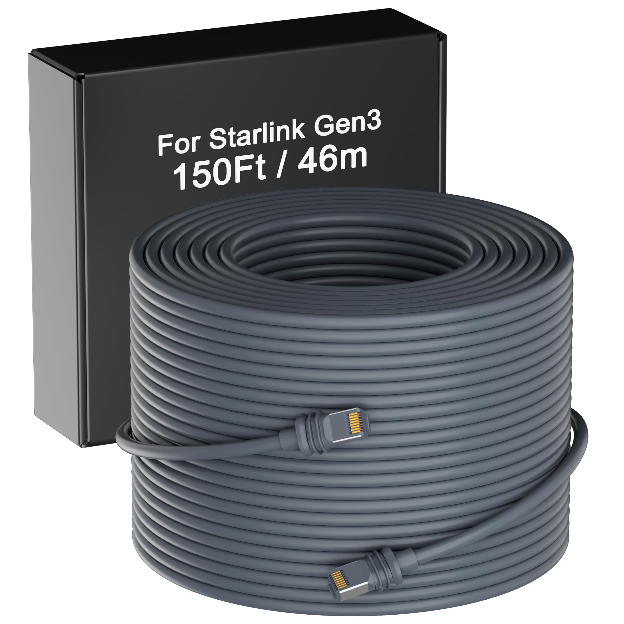 

Starlink Cable, Satellite Gen 3 Replacement Cable (46 Meters150 Feet), 100% Signal Transfer, Extension Cable, Dustproof Accessory, Waterproof,