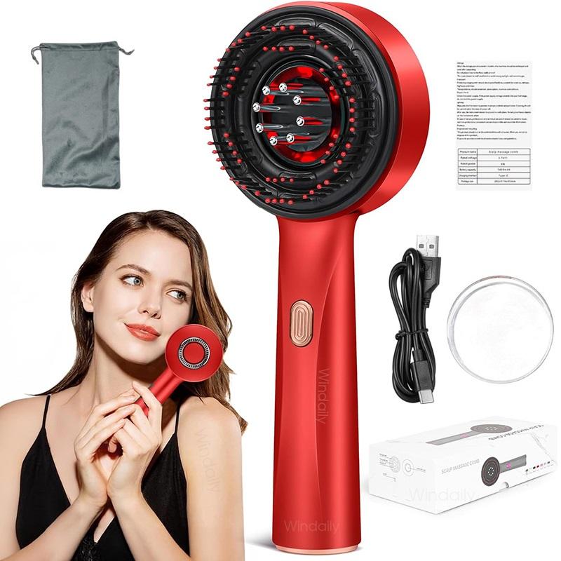 3 in 1 Red Light Therapy Head Massage Comb Hair Oil Applicator Waterproof Hair Growth Vibration Electric Scalp Massager Brush