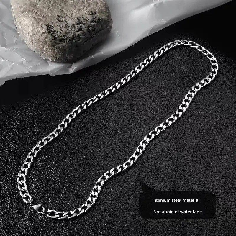 

Мужское ожерелье из титановой стали, не тускнеющее, цепочка на ключицу для девушек, модный холодный ветер, хип-хоп, дизайн для особых интересов, парные украшения Cuban NK necklace