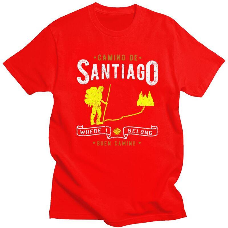 

Custom Buen Camino De Santiago T Shirts for Men 100 Cotton Tees Tshirts Casual Tshirt Clothes S