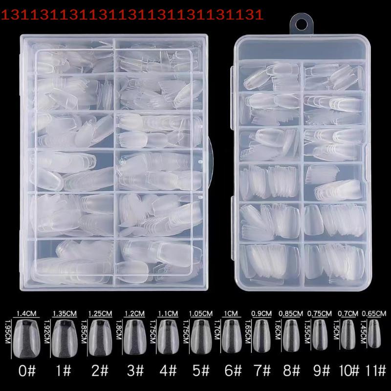 Soft Gel False Nail Tips 120/240/504/600Pcs Semi-matte Finish Square Almond French Coffin Full Cover Extensions Fingertip Set