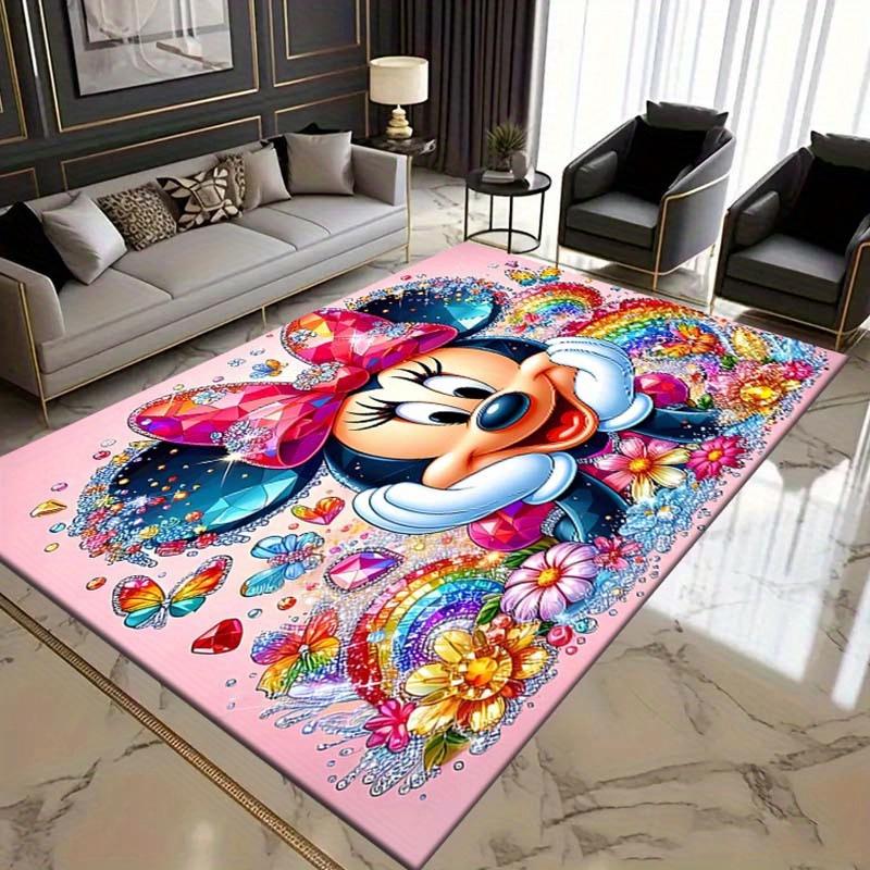 

1pc Cute Minnie Themed Area Rug, Non-Slip Door Mat for Home Entrance, Bedroom, Bathroom, Anti-Slip Floor Mat 60cm by 90cm