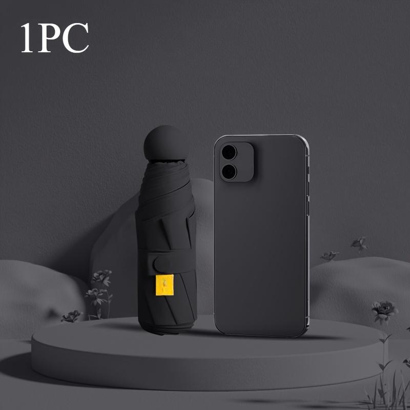 

Компактный дорожный мини-зонт Защита от УФ-лучей Зонт-капсула 5 сложений Сверхлегкий солнцезащитный зонт Портативный ручной IRON&6K чёрный