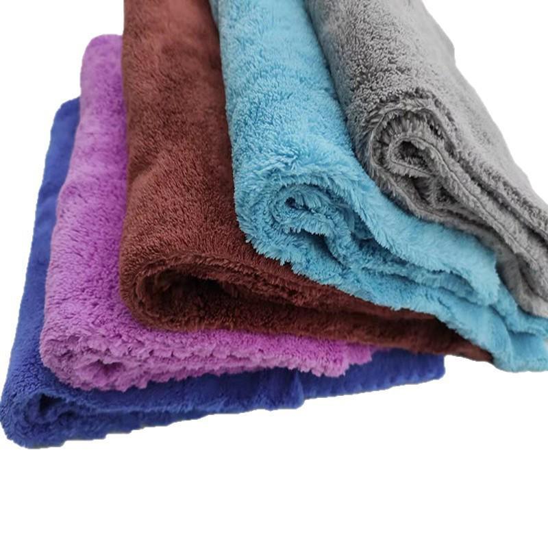 550g Edgeless Coral Fleece Car Wash Towel, Thick Long Pile, Water-Absorbent, Lint-Free