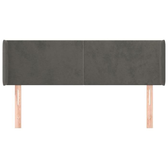 VidaXL Headboard with Ears Dark Grey 147x16x78-88 Cm Velvet3118537