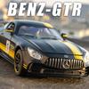 1/24 Scale Benz Gtr Sports Alloy Car Model Metal Children Diecast Toy Car Modification Simulation Sound & Light Gift for Boy