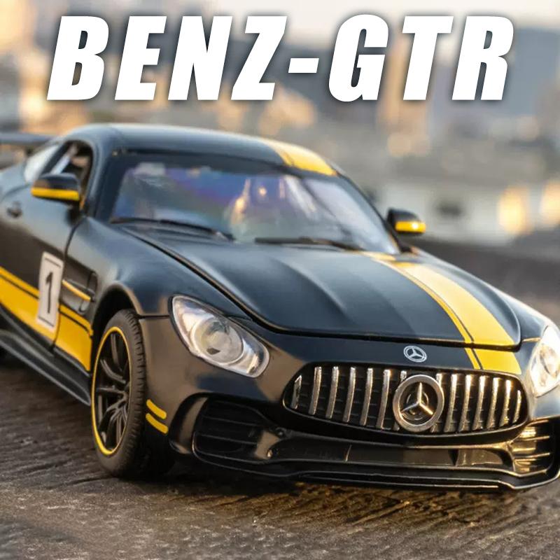 1/24 Scale Benz Gtr Sports Alloy Car Model Metal Children Diecast Toy Car Modification Simulation Sound & Light Gift for Boy