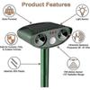 Solar Powered Ultrasonic Cat & Rodent Repellent Device with Motion Sensor for Outdoor Use