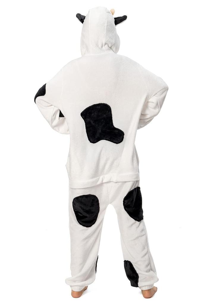 OLAOLA Dairy Cow Kigurumi Cute Adult Halloween Fluffy and Warm Flannel Pajamas for Room Perfect for Cold Unisex Pajamas, Costume, Wear, Weather,