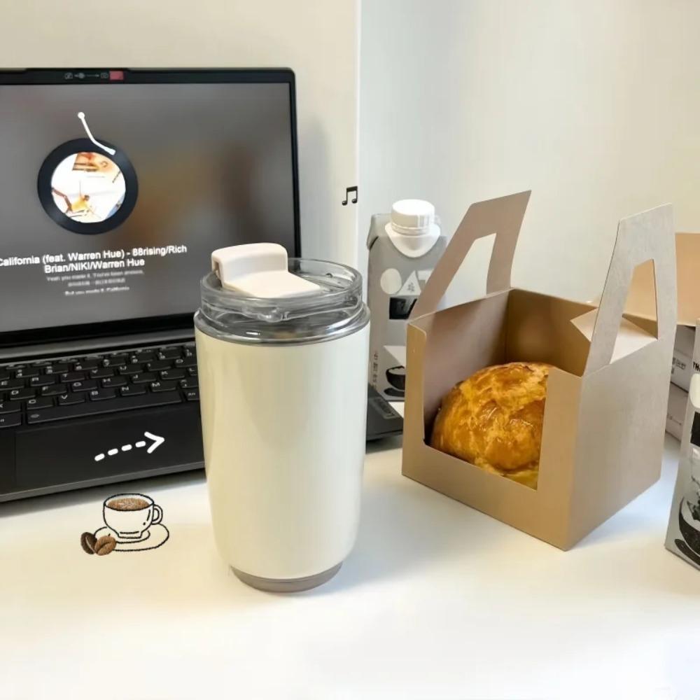 320ml/480ml Thermos Cup Milky White Coffee Mug Car Insulated Water Bottle Travel Stainless Steel Vacuum Flasks Drinking Kettle