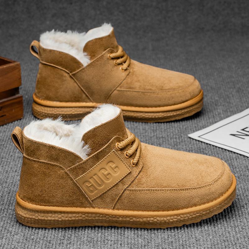 

Зимние Новые Высококачественные и Модные Мужские Повседневные Снежные Ботинки, Утепленные Хлопковые Ботинки, Теплые Ботинки и Универсальные 44 оранжевый