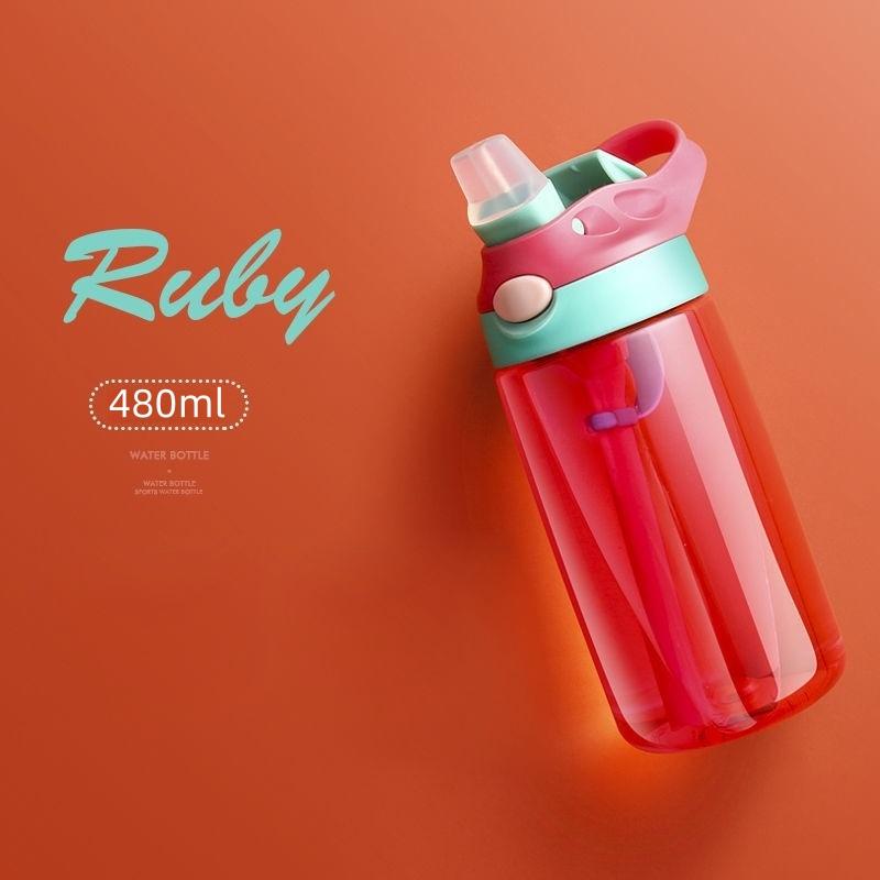 480ML Baby Feeding Cup Leakproof Water Bottle with Straw Portable Travel Gym Camping Bottle Juice Drinking Bottle for Children