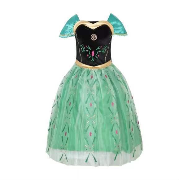 

Anna Princess Green Puffy Tulle Summer Dress for Girls 130 cm