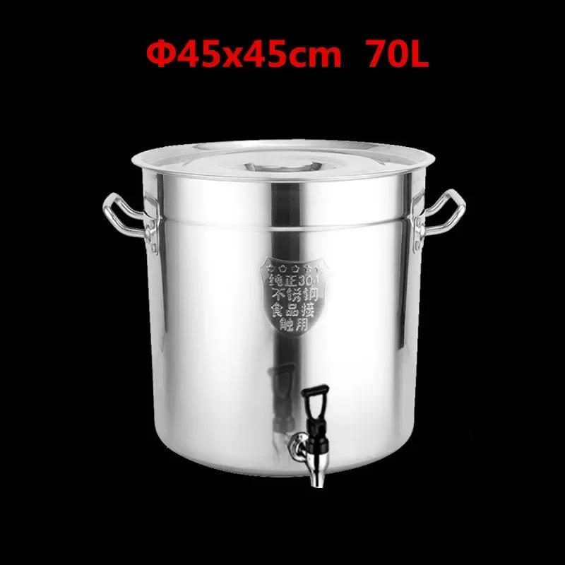 304 Edelstahl Topf Wasserhahn Spender Groß Große Kapazität Wasserspeicher Eimer Fass Suppentopf mit Deckel Suppentopf Kochgeschirr