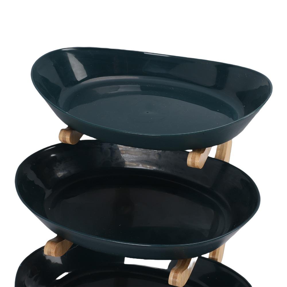 Multi Layer Fruit Stand Oval Tray Shape Serving Stand Easy Assembly Basket Stand Fruit Storage