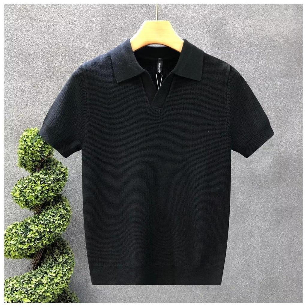 2026 Hochwertiger atmungsaktiver Herren-Polo-Strickpullover - Stilvolles, vielseitiges Kragen-T-Shirt