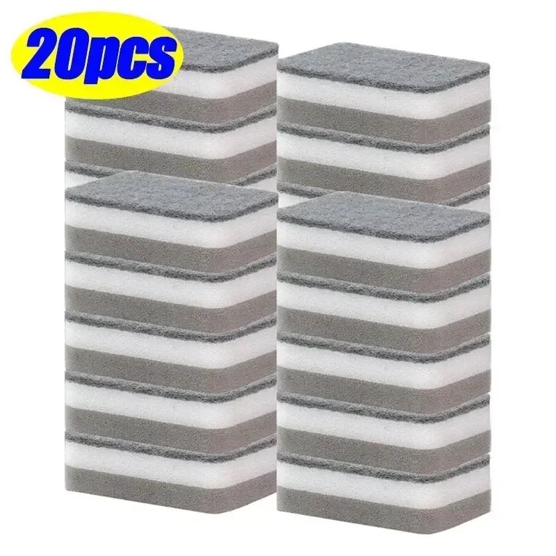 5-50Pcs Double-sided Cleaning Spongs Household Scouring Pad Kitchen Dish Cloth Auto Sponge Wipe Cleaning Towels Accessories