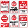 Private Property Waring Metal Sign No Trespassing Do Not Knock No Public Access Stop Boundary Line Private Restricted Road