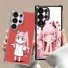 Zero Two 02 Kawaii Niedliche Galvanisierte Handyhülle Für Samsung Galaxy S24 S25 FE S26 Edge S23 Ultra S22 S21 Plus S20 Anti-Fall Airbag C