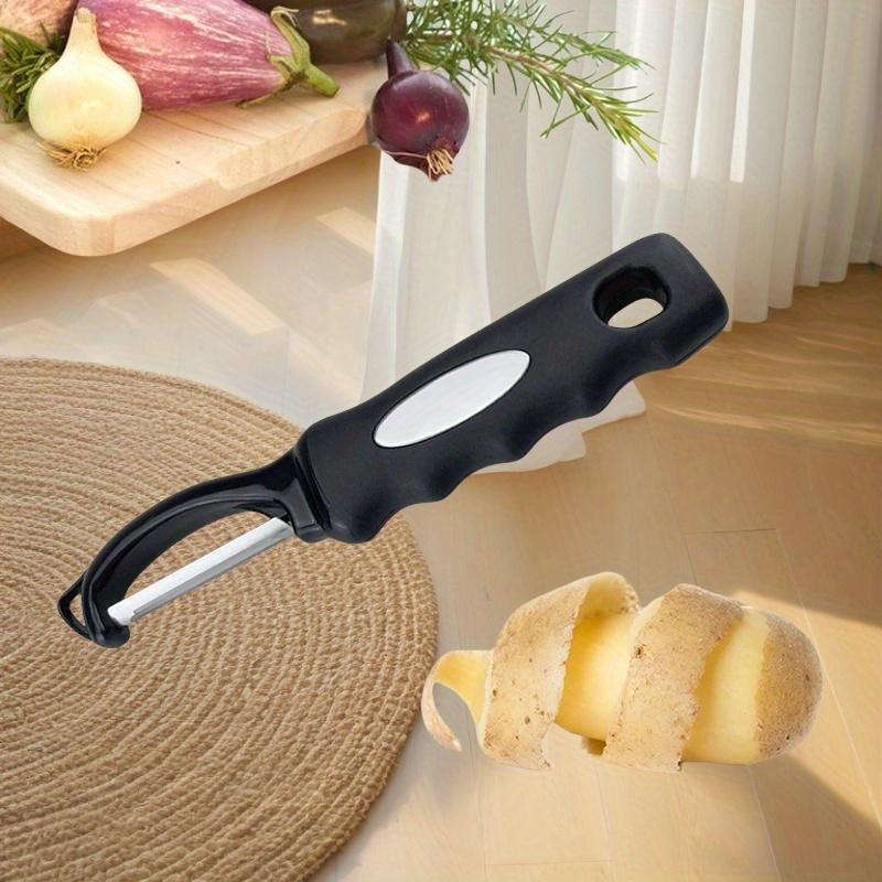 2pcs Premium Black Stainless Steel Swivel Vegetable Peeler with Comfortable Grip Handle , Sharp and Efficient Blades for Fruits and Vegetables