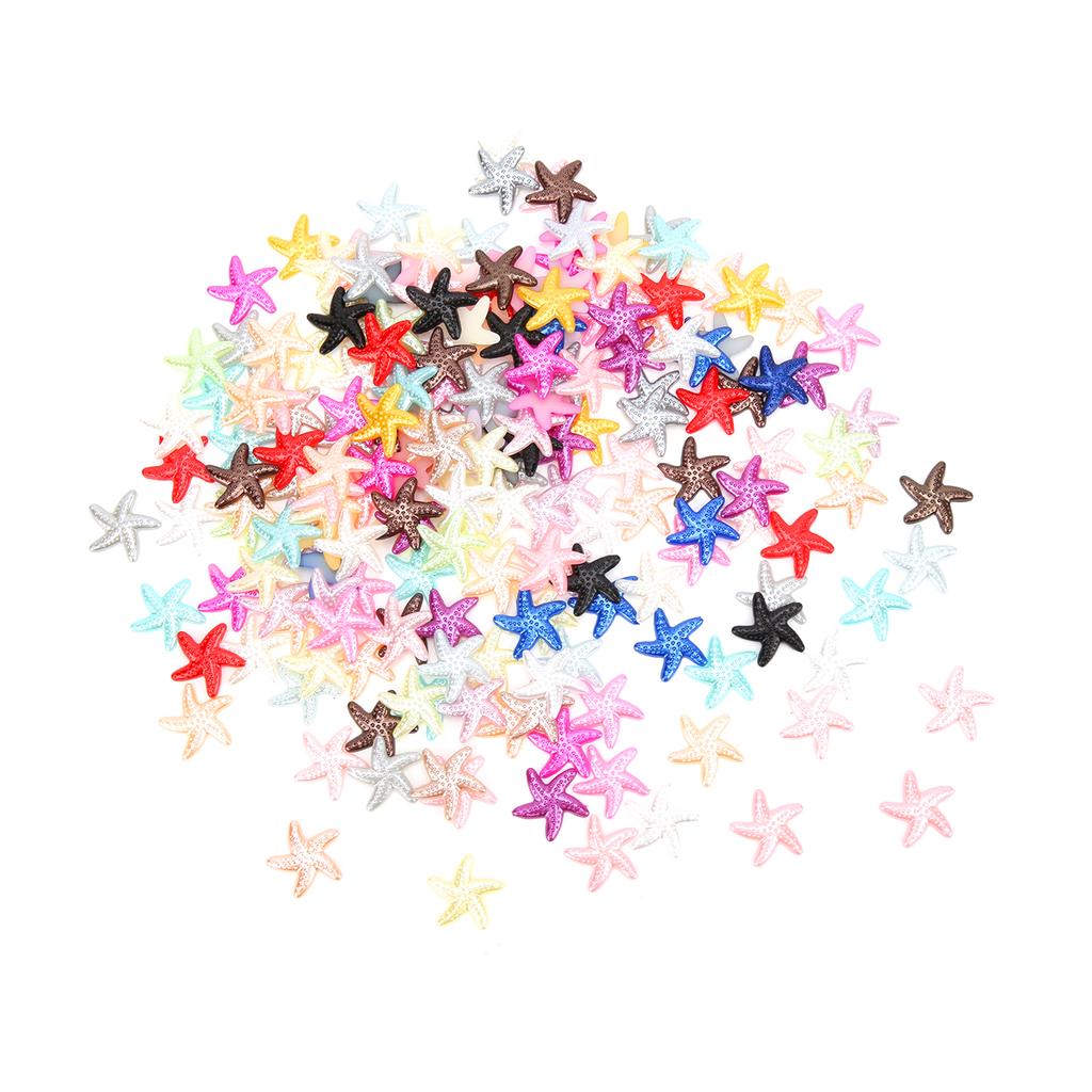 200pcs Resin Charm Starfish Shape Imitation Pearl Sticker Mobile Phone Decoration Material