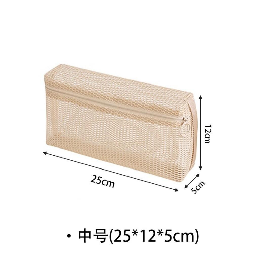 Zipper Mesh Makeup Storage Bag Handheld Multifunctional Mesh Clothing Bag  Travel