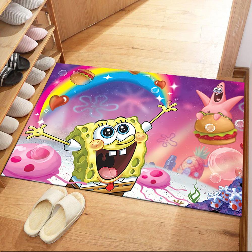Spongebob Movie Night Square Rugs Are a Great Choice for Living Rooms, Bedrooms, Home Décor, and As Gifts.