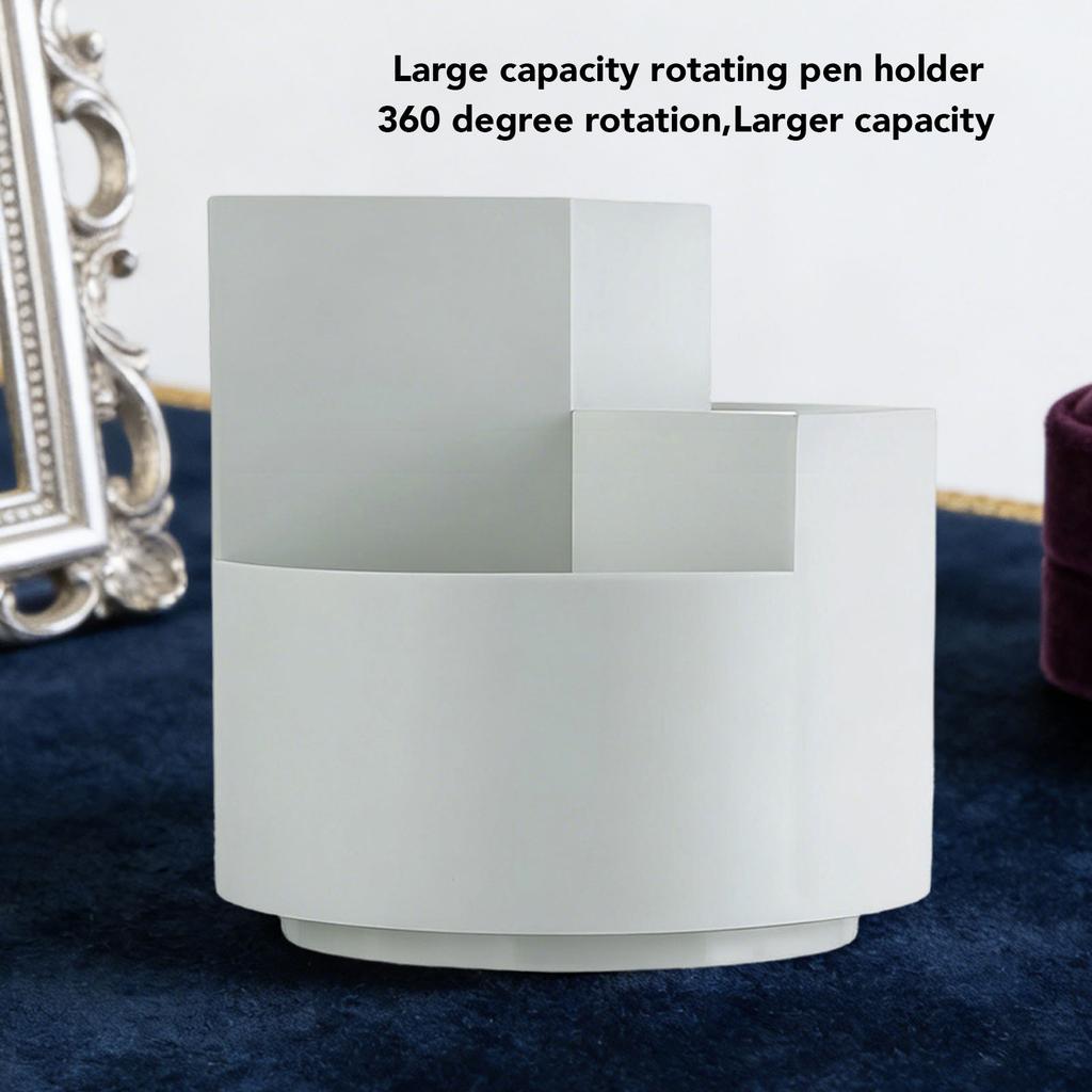 Pen Holder Multifunctional 3 Slots 360 Degree Rotating Stationery Supplies for School Work Art Supplies