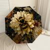 1pc Bee Flowers Automatic Folding Umbrella, Heavy Duty 8 Rib Iron Frame,  Suitable for Travel, Daily Use, Birthday, Decor Gift M0104064